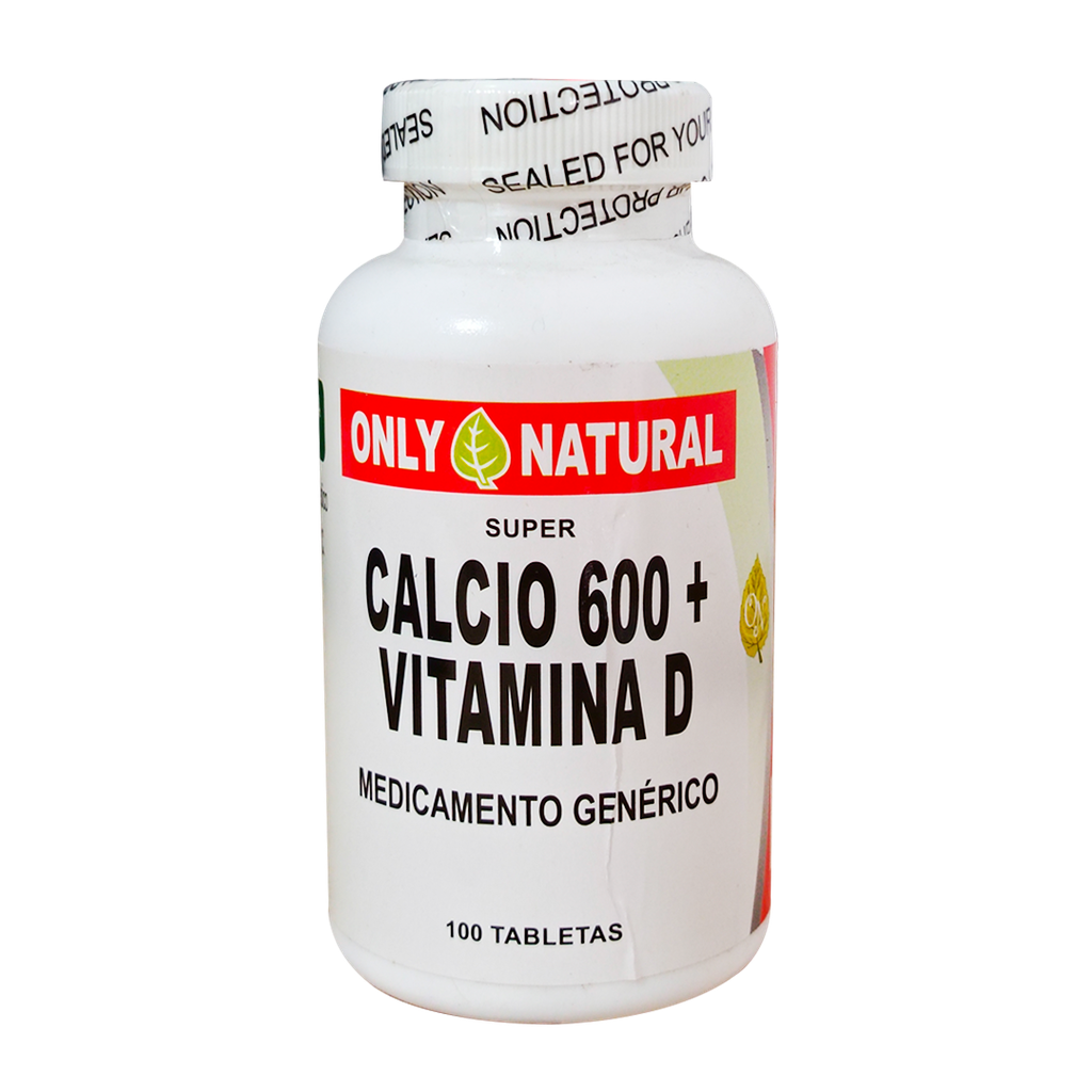 SUPER CALCIO 600 + VITAMINA D *100 TABLETAS