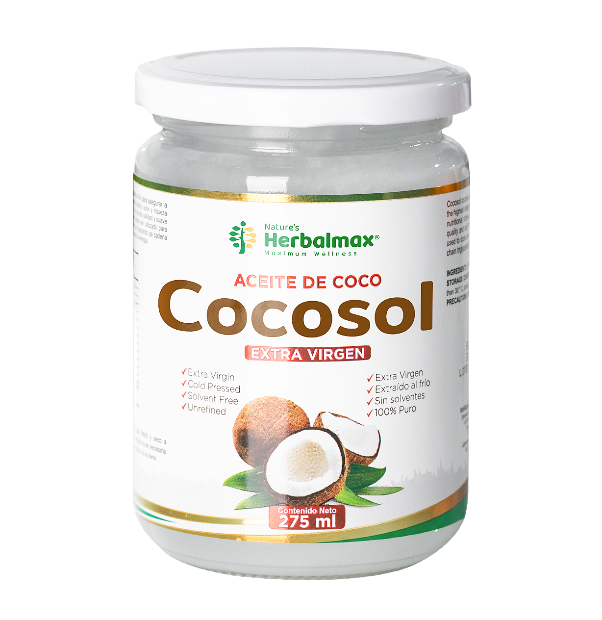 ACEITE DE COCO EXTRA VIRGEN COCOSOL 275ml