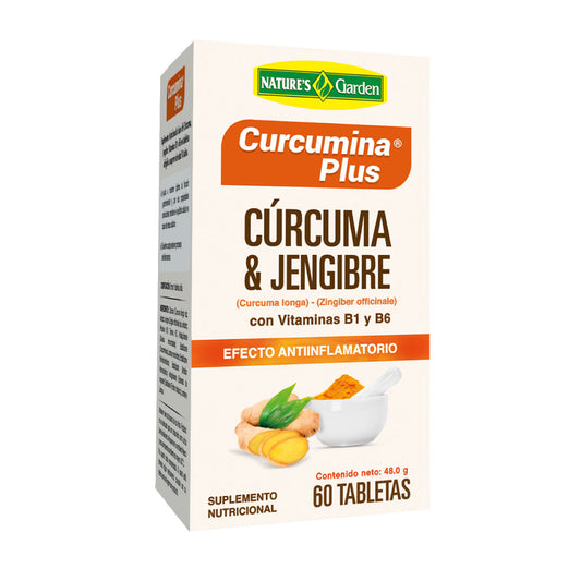 CURCUMINA PLUS (CURCUMA Y JENGIBRE) *60 TABLETAS