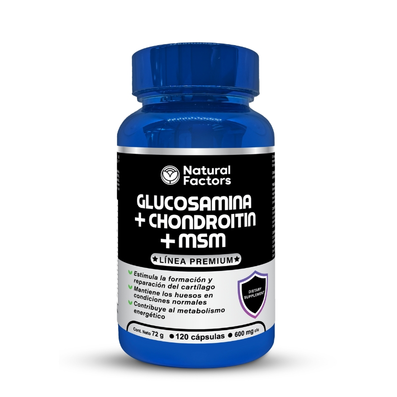 GLUCOSAMINA + CHONDROITIN + MSM *120 CÁPSULAS NATURAL FACTORS