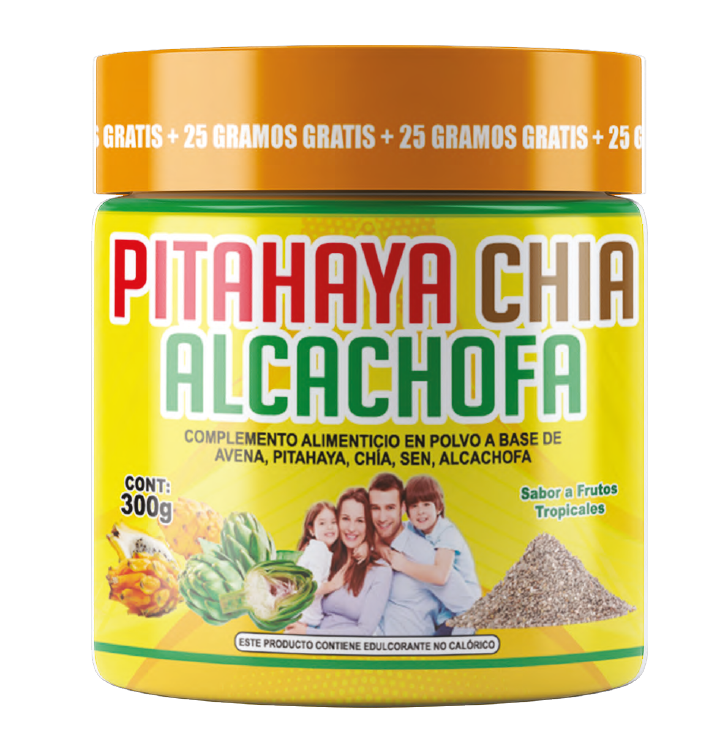 3 EN 1 PITAHAYA, CHIA Y ALCACHOFA POTE 300GR + 25GR