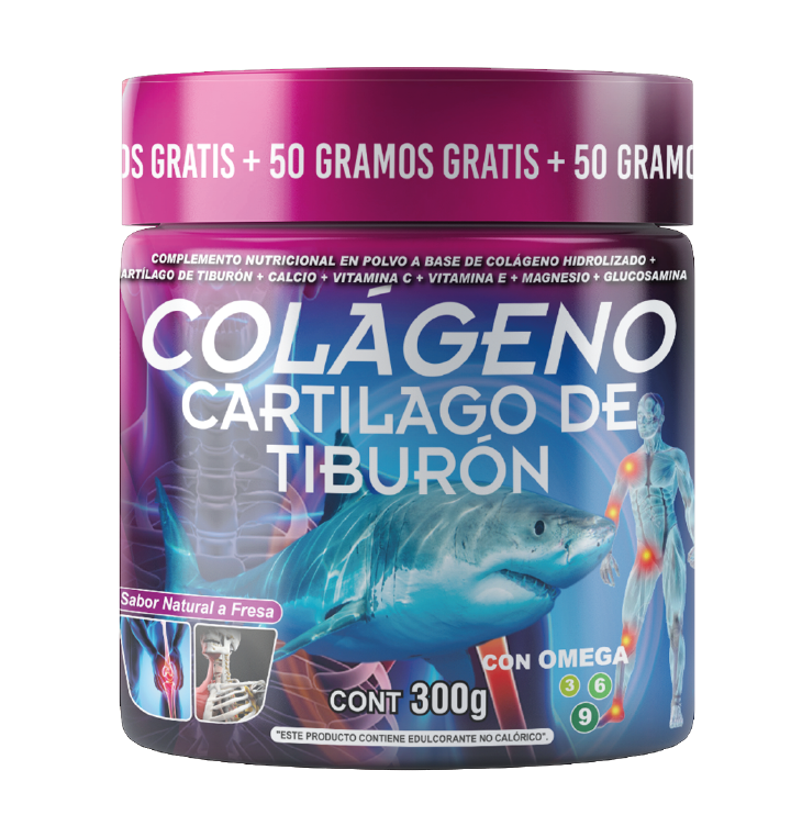 COLAGENO + CARTILAGO DE TIBURON 300GR + 50GR (FUCSIA / ROSADO)