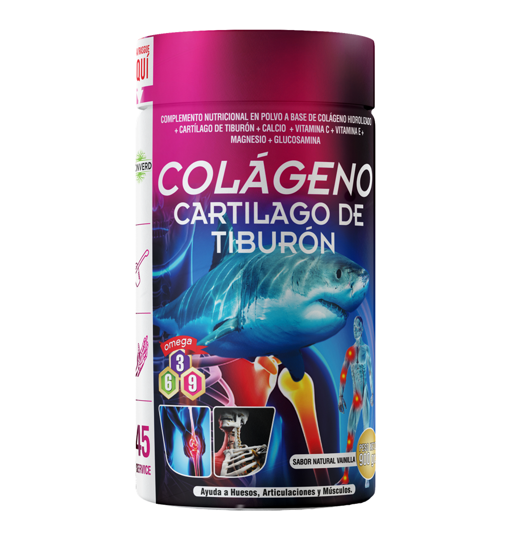 COLAGENO + CARTILAGO DE TIBURON 900GR (FUCSIA / ROSA)